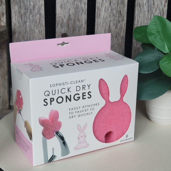 Sophisti-Clean Other - Sophisti-Clean Pink Bunny 6 piece Quick Dry sponges